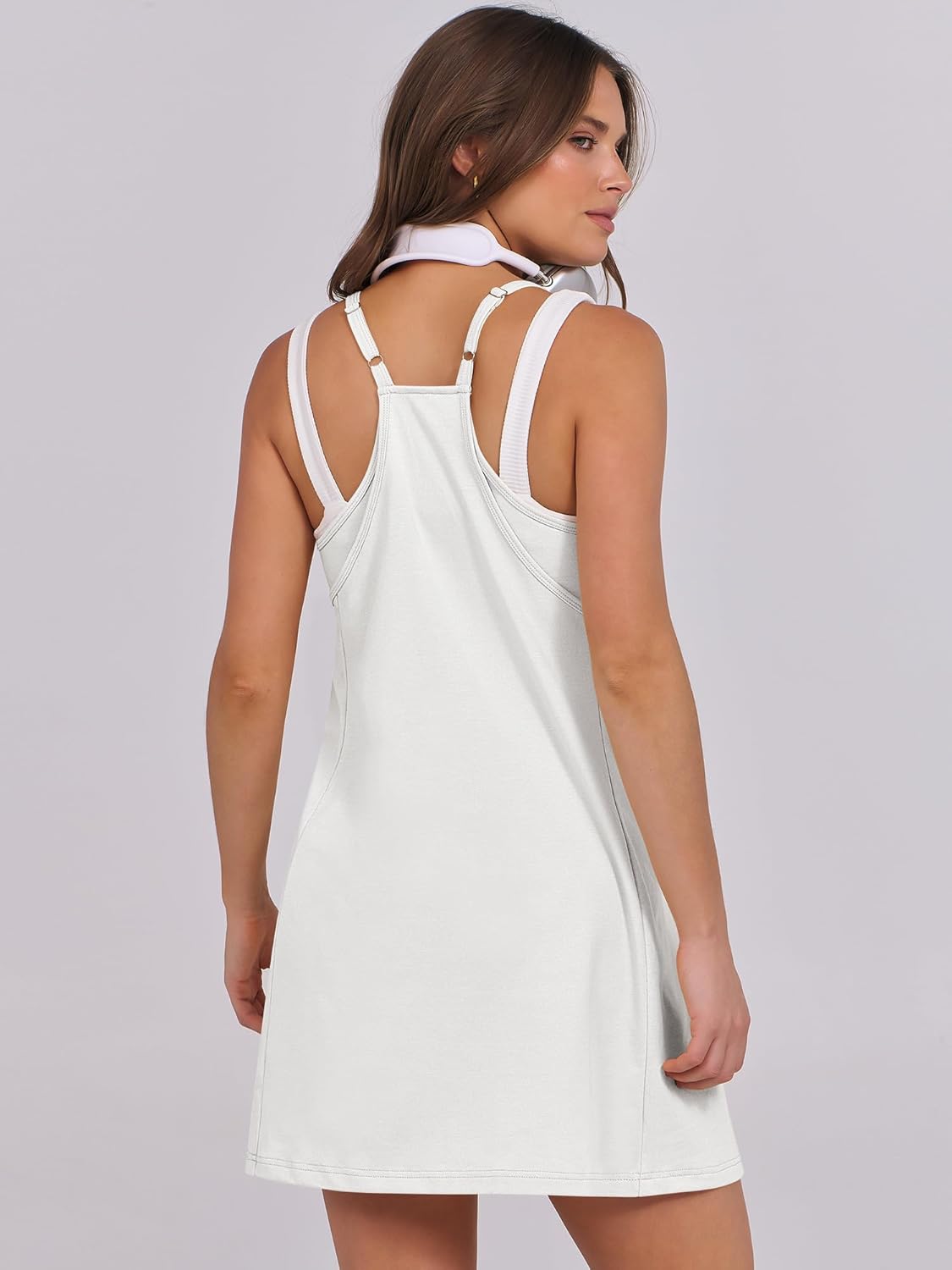 ANRABESS Women Summer Dress 2025 Beach Vacation Outfits Tennis Athletic Workout Romper Dress Built in Shorts Travel Clothes