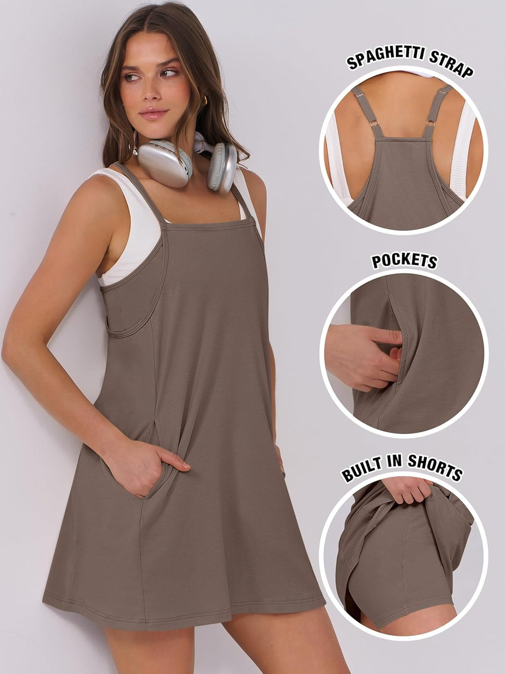 ANRABESS Women Summer Dress 2025 Beach Vacation Outfits Tennis Athletic Workout Romper Dress Built in Shorts Travel Clothes